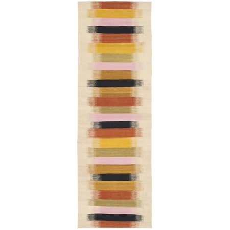 Safavieh Dhurries Hand Woven Flat Weave Rectangle Rug- Beige - Multi- 2 ft. 6 in. x 8 ft. DHU642A-28